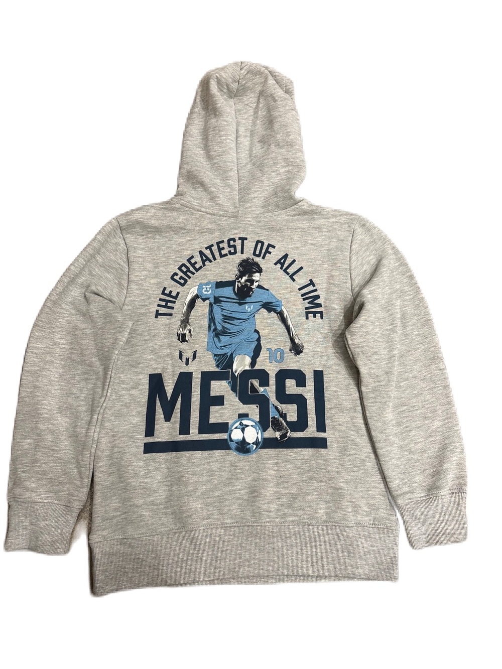 Messi Collection Light Gray Pullover Hoodie - Size S (8) - Picture 2 of 4